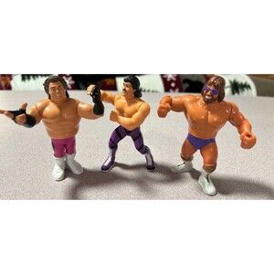 Vintage Lot 3 WWF Wrestling Action Figures 1990 Randy Savage, Rick Dude, Brutus